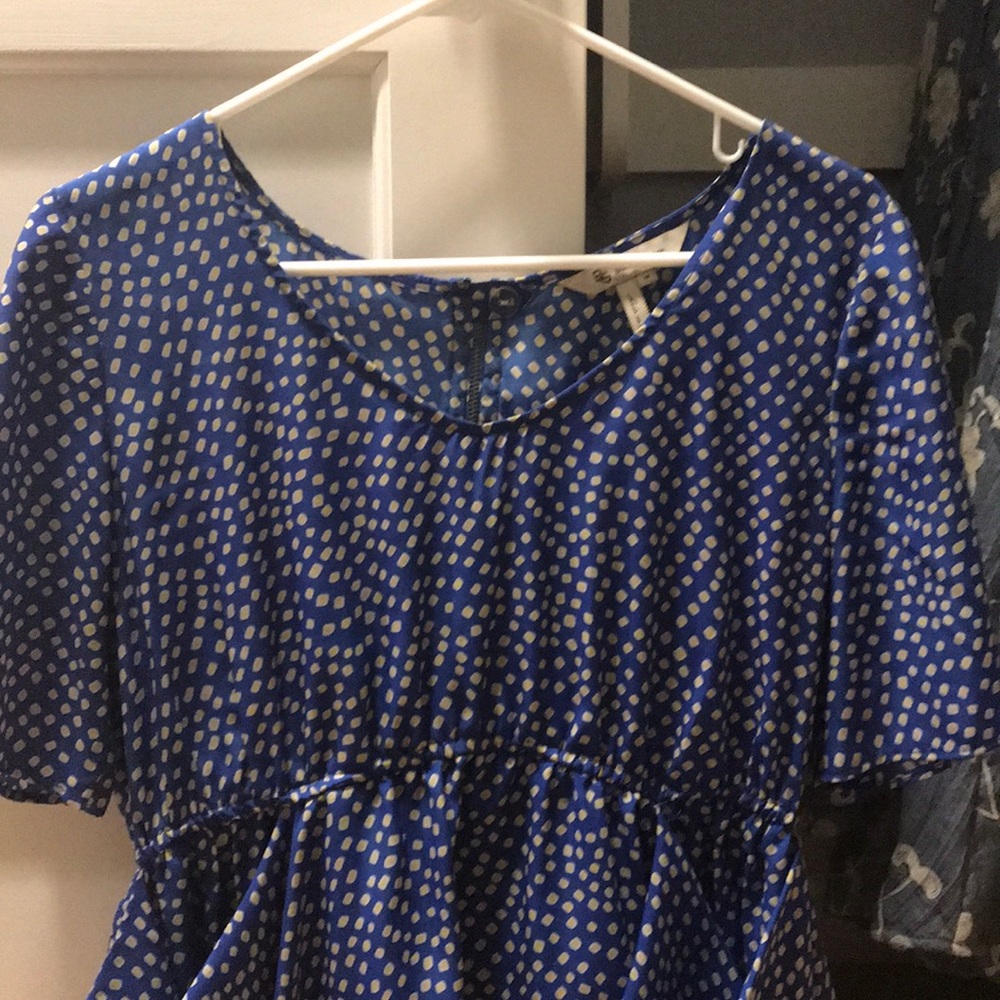 BCBG silk blouse.